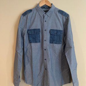 21 Men Blue Button Down